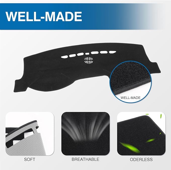 KUST Car Dash Cover for 2013-2020 Ford Fusion(S, SE, Titanium, Hybrid, Sport, Platinum, Energi) Non-Slip Dashboard Cover Interior for Ford Fusion Accessories Custom Fit Dash Mat Black