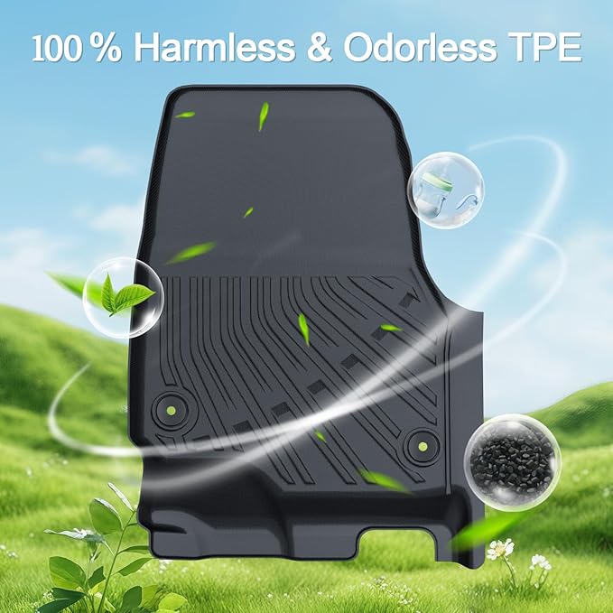 All-Weather Car Floor Mats & Cargo Liner for 2025 Ford Expedition MAX 7 Seats TPE Anti-Slip Full Set Floor Liner with Trunk Mat &2nd/3rd Row Backrest Waterproof Automotive Expedition Max Accessories