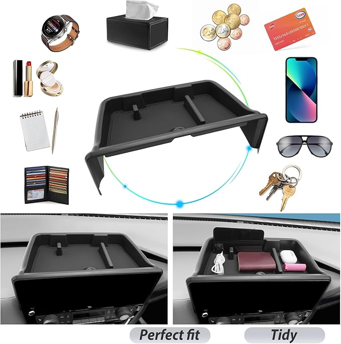 SKTU for 2024 2025 2026 Toyota Grand Highlander Dashboard Organizer 2024 2025 2026 Grand Highlander(Hybrid) Behind Screen Organizer 2024 2025 2026 Grand Highlander Accessories with Sunglasses Holder