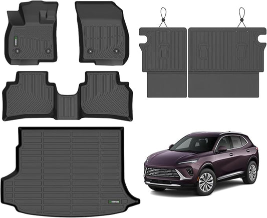 ANBINGO®Fit for Buick Envision Floor Mats Backrest Mat 2021-2026 for Buick Envision Car Matt All Weather Mats for Envision TPE Car Matt Rugs for Envision Rubber Trunk Carpet Envision Accessories
