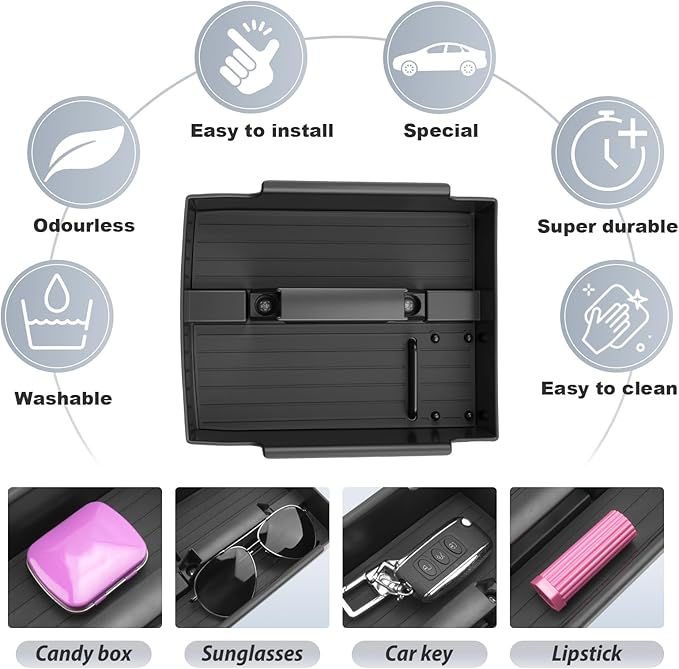 SKTU for 2025 Kia K4 Center Console Organizer for 2025+ Kia K4 (LX/LXS/EX/GT-Line/GT-Line Turbo) Console Tray 2025 K4 Middle Console Tray Kia K4 2025 Accessories