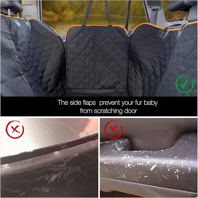 iBuddy Truck Seat Cover for Dogs Waterproof 900D Soft Back Seat Cover for Crew Cab Protects Vehicle from Dog Hair, Scratches, Dirt Durable Rear Seat Cover for Pickup Truck F150 F250 Ram GMC 1500 2500