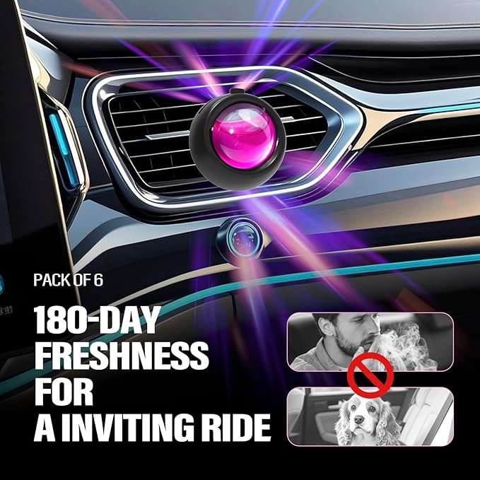 ar Air Freshener Vent Clips, Peach Scent, 6 Pack, Long Lasting Scent Up to 180 Days