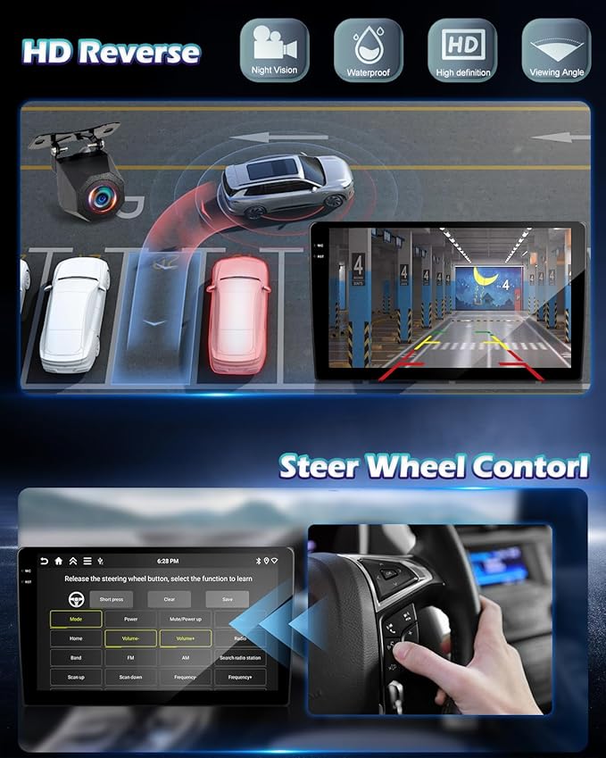 4G+128G Car Stereo for Jeep Renegade 2015 2016 2017 2018 2019 2020 - Wireless Carplay & Android Auto - 9 Inch Android 15 Touchscreen Radio with EQ/5GHz WiFi/GPS/SWC, AHD Rear View Camera