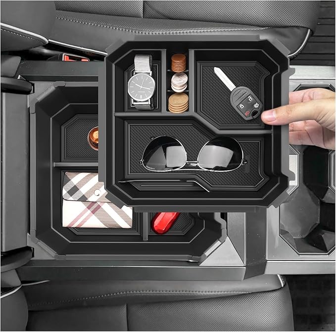 SXCY [2 PCS for 2024 Tesla Cybertruck Center Console Organizer for 2024 Cybertruck Accessories Armrest Console Tray for 2024 Cybertruck Console Organizer