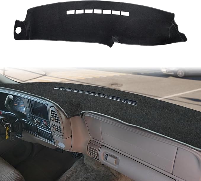 POSAID Dash Cover for 1997-2000 Chevy Chevrolet Silverado/GMC Sierra C1500 C2500 C3500 K1500 K2500 K3500, Dashboard Cover for 1997-1999 Chevy Tahoe/GMC Yukon, for 1999-2000 Cadillac Escalade, Black