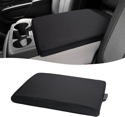 KBH Center Console Armrest Cover for Nissan Titan 2004-2024, Polyester Fabric, Middle Console Arm Rest Lid Protector, Anti-Scratch, Black (Fits Jump Seat Console Only)