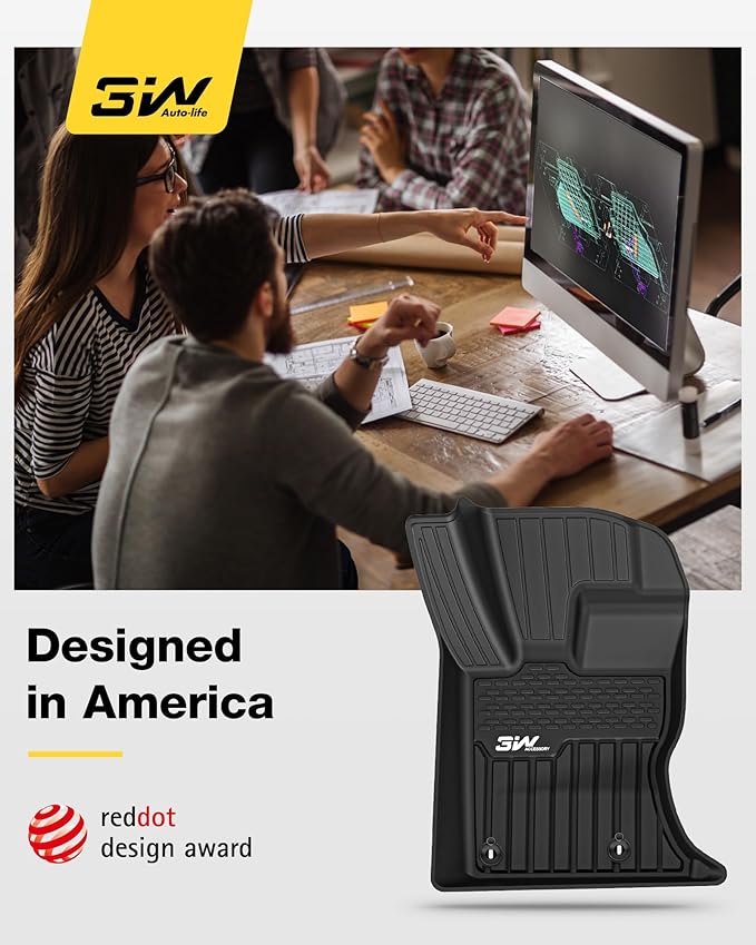 3W Floor Mats Fit 2017-2025 2026 Range Rover Land Rover Velar/Jaguar F-Pace, TPE All Weather Custom Fit Floor Liner for Range Rover Velar 1st and 2nd Row Full Set Car Liners Black