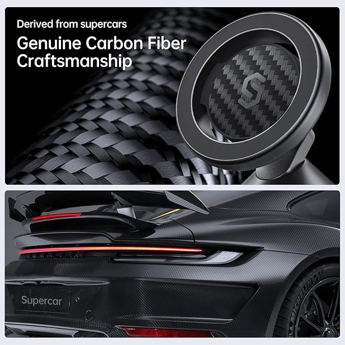 SYNCWIRE MagSafe Car Mount - Flexible Rotation Magnetic Phone Holder for Dash, Strong Magnets, Universal Compatible iPhone, Samsung, Pixel - MagSafe Car Accessories