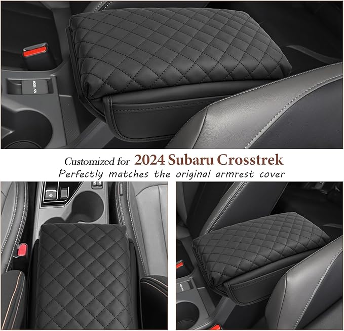 SKTU 2024 2025 2026 Crosstrek Center Console Cover for 2024 2025 2026 Subaru Crosstrek/Subaru Impreza Armrest Cover Subaru Crosstrek 2024 2025 2026 Accessories Center Console Soft Cushion With Pockets