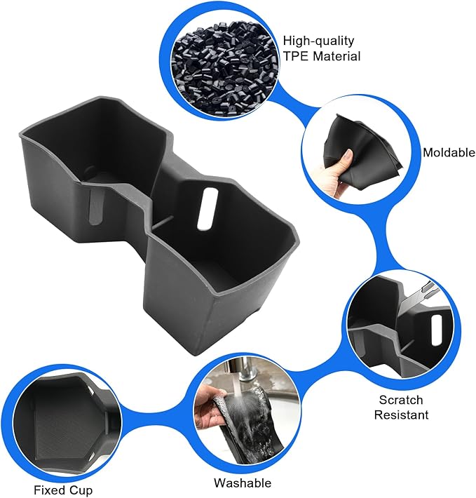 SXCY for 2025 2026 Toyota 4Runner Cup Holder Insert 2025 2026 4Runner Accessories TPE Cup Holder Limiter for 2026 Toyota 4Runner Console Drink Holder Adapter Non-Slip Drink Stopper Drink Stabilizer