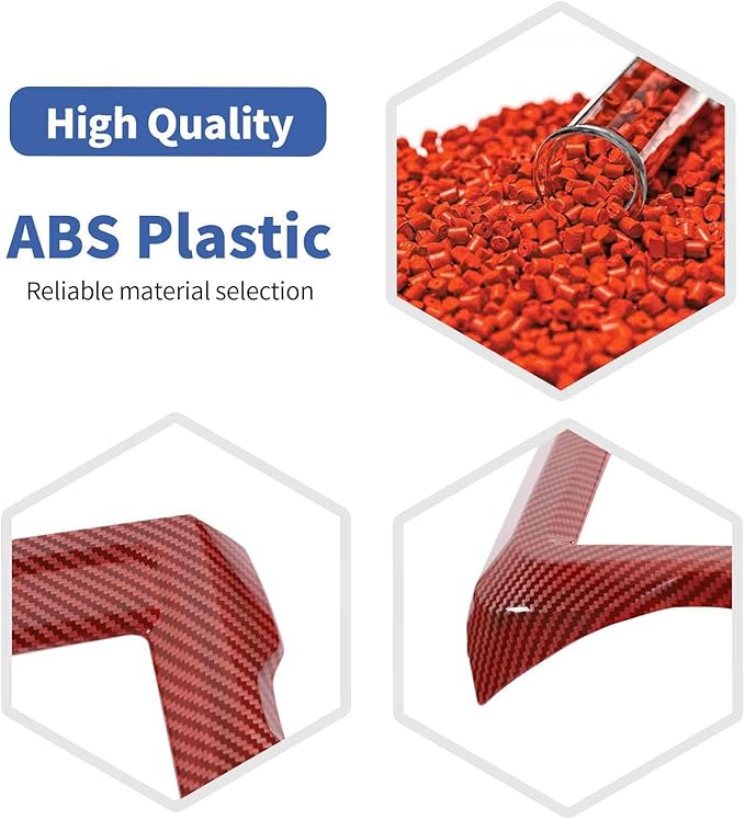 RT-TCZ for Jeep JL Center Console Radio Display Panel Trim Cover for Jeep Wrangler JL JLU Gladiator JT 2018-2023 Red Carbon Fiber Interior Accessories 7 inch