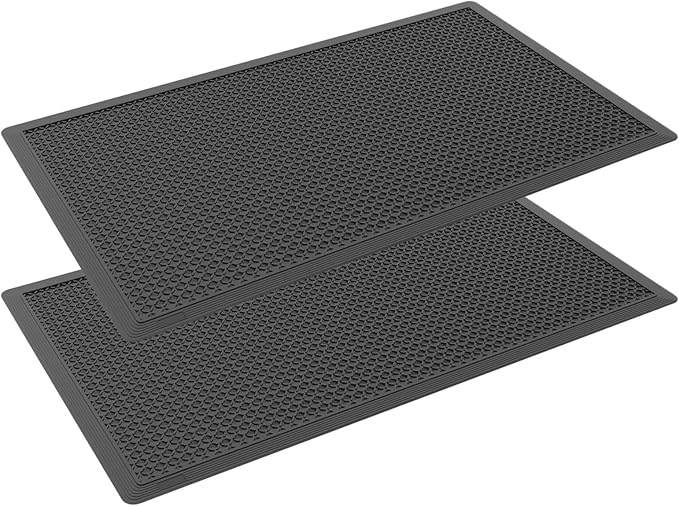 Rubber Scraper Floor Mat 60”x36” 2 Pack - Heavy Duty Outdoor Mats for Garage, Entryway, Door, Mudroom, Boot Tray - All-Weather & Easy Clean