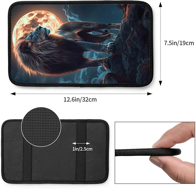 Universal Car Center Console Cushion Pad, Leo Moon Soft Waterproof Car Center Console Cover Auto Armrest Seat Box Cover Protector for Most Vehicle SUV Truck Car