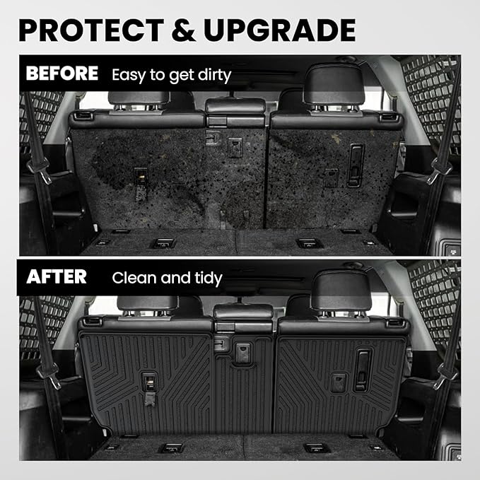 LASFIT Rear Seat Back Protector for Toyota 4Runner 2013-2024 7-Seats Back Cover (Not Fit 5 Seats) | Premium Extra Thick TPE Custom Fit Waterproof 4 Runner Second Row Back Seat Backrest Mat Liner