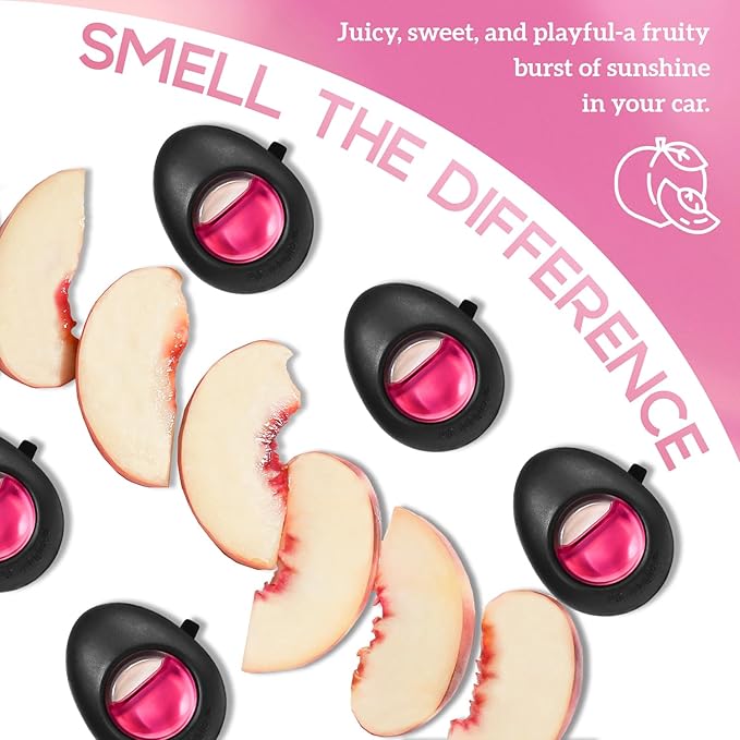 Air Jungles Car Air Freshener Vent Clip 3 Count, Honey Peach Scent, 4 ml Each, Long-Lasting Car Odor Eliminator, Easy Clip-On Design, Up to 90 Days Freshness for Cars, Trucks, and SUVs