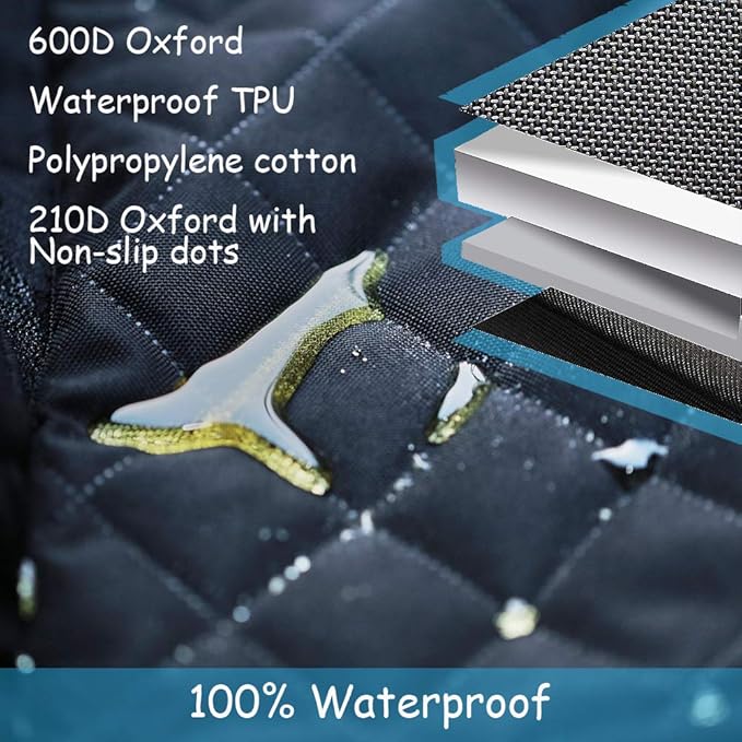 Dog Car Seat Covers 100% Waterproof Car Seat Protector for Pets Front Seat Scratch Proof Non-Slip Durable for Cars,Trucks & SUVs (Cream)