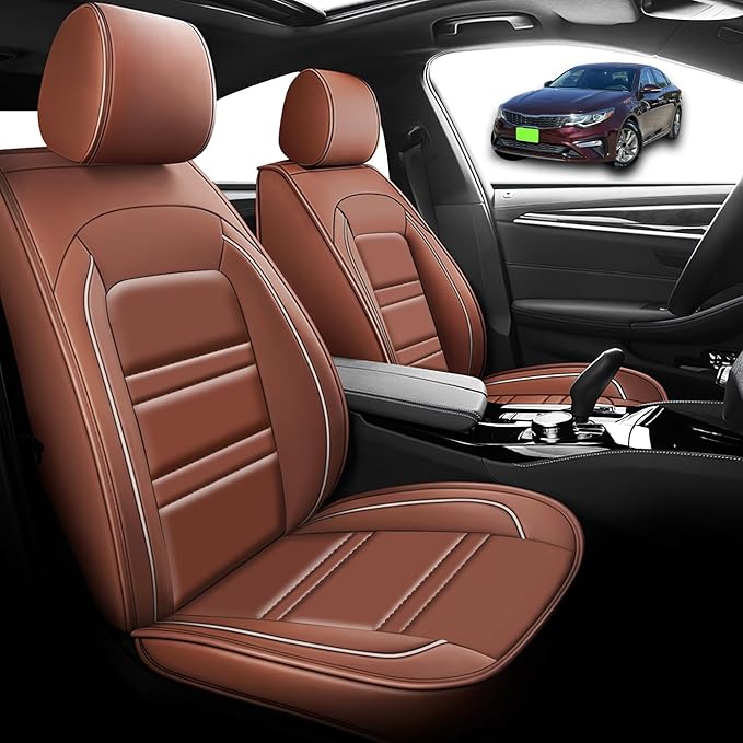 Seat Cover for kia Optima 2003-2020 | Car Seat Covers Front Seats, Waterproof Seat Protectors, Automotive Front Seat Covers (Front Seat, Coffee)