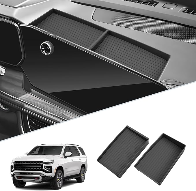 SKTU 2-Pack for 2025 2026 Chevy Tahoe Dashboard Organizer for 2025 2026 Chevrolet Tahoe/Suburban Behind Screen Organizer 2025 2026 Chevy Suburban Dashboard Tray 2025 2026 Chevy Tahoe Accessories Tray
