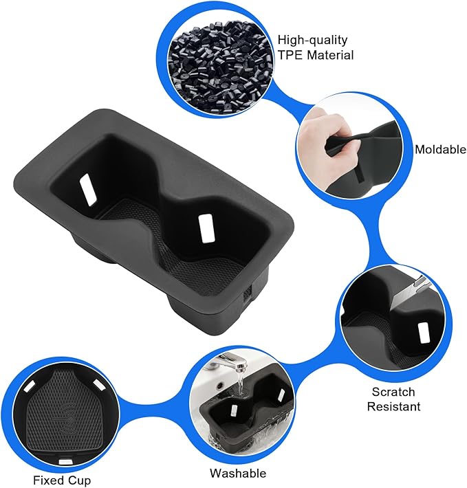 SXCY for 2023-2025 Volkswagen ID.4 Accessories Cup Holder Insert TPE Cup Holder Limiter 2024 2025 VW ID.4 Drink Holder Adapter Non-Slip Drink Stopper Stabilizer