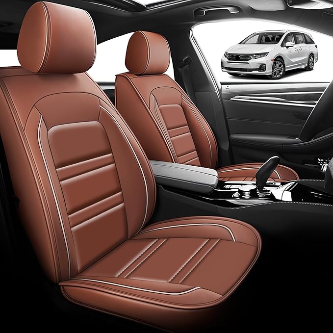 Seat Cover for Honda Odyssey 2005-2025 | Car Seat Covers Front Seats, Waterproof Seat Protectors, Automotive Front Seat Covers (Front Seat, Coffee)