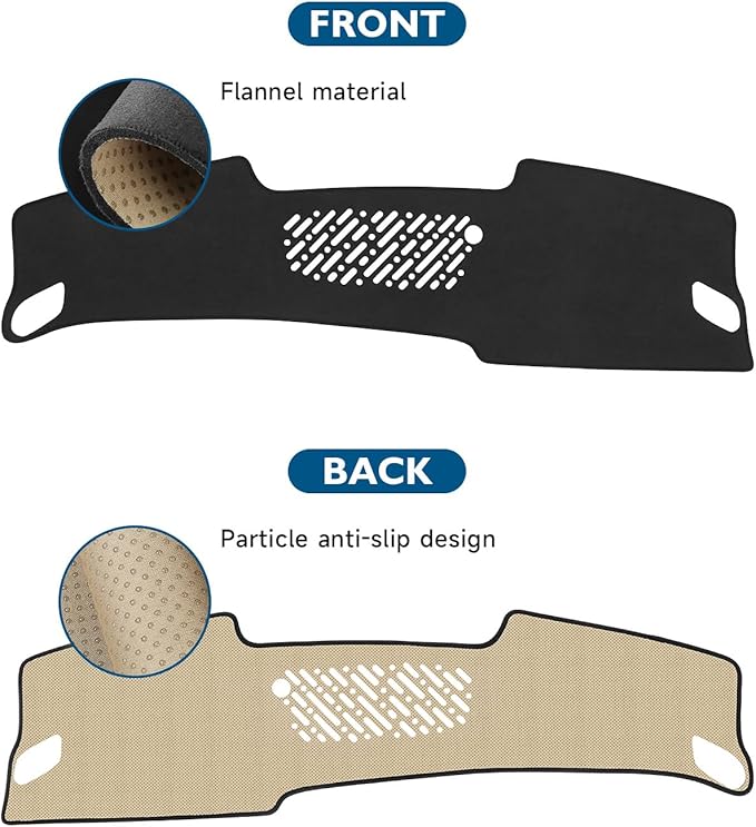 BIBLOZ Dash Cover for Hyundai Kona 2024 2025 2026 Accessories Black Flannel Dashboard Cover Mat Car Dashboard UV Sun