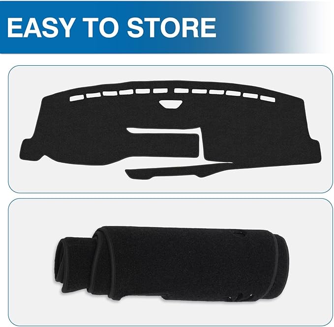 KUST Car Dash Cover for Ford F-150/F150 Lighting 2022 2023 2024 2025 2026 (Only fits for 15.5 inch Touch Screen Dashboard) Polyester Dashboard Cover Non-Slip Custom Fit Dash Mat No Glare Black