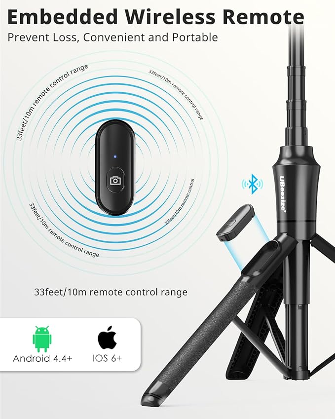UBeesize 72'' Magnetic Tripod for iPhone with Remote, Extendable Cell Phone Tripod Stand, Compatible with MagSafe, Selfie Stick Tripod for iPhone 15 14 13 12 11 Series and Android Phones