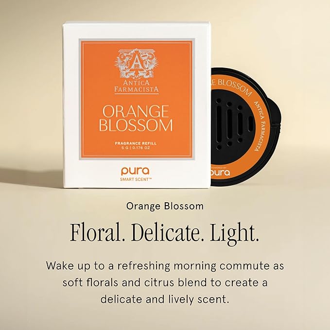 Pura Car Scent Refill - Fragrance for Pura Car Diffuser - Clean & Safe Luxury Diffuser Scent - Long-Lasting Fragrance for 30 Days of Aroma - Spring & Summer Household Essential - Orange Blossom