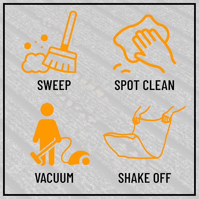 Ottomanson 2'7" x 45' Hallway Runner with Scraper Pile - Extra Durable Non-Slip Rug Mat for Indoor & Outdoor Use - Ideal for Kitchen, Entryway & Garage - High-Traffic Carpet, Black