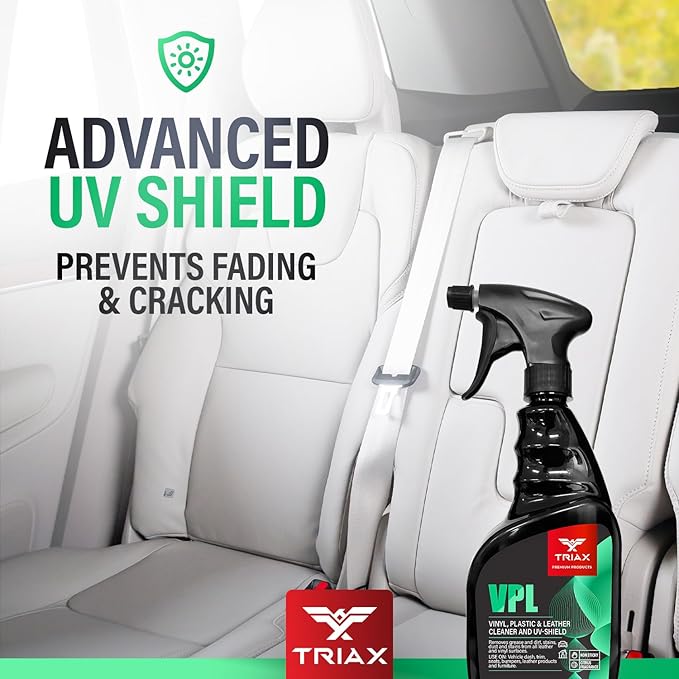 Triax Vinyl, Plastic & Leather VPL Premium Cleaner with UV Shield, Leather Scent (23 Ounce)