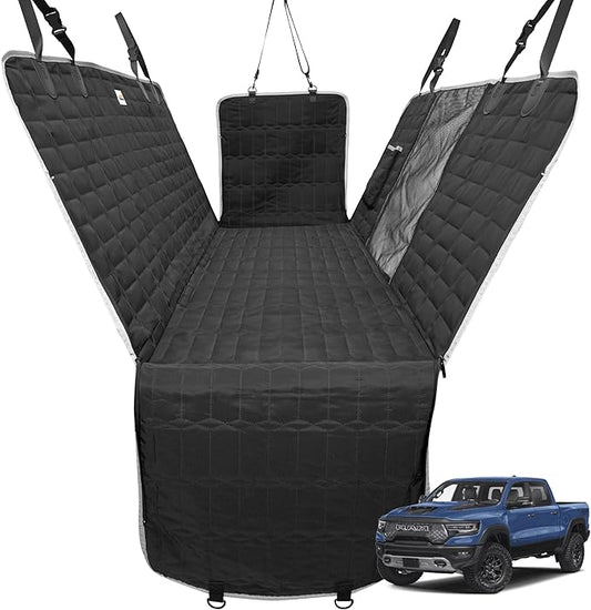 Dog Hammock for Truck,Dog Car Seat Cover for Back Seat, Waterproof Seat Cover for Trucks with Mesh Window,Backseat Cover for Dogs in Car for F150/RAM1500/Sierra/Silverado