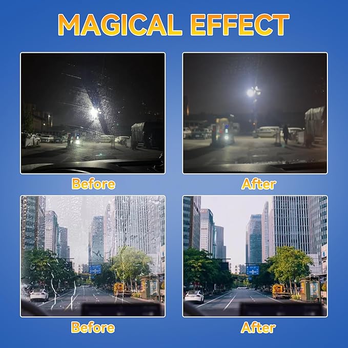 Windshield Cleaner Oll Film Remover & Rain Repellent for Car- Abrasive Glass Cleaner Remove- Oily Stains & Remains of Other Coatings