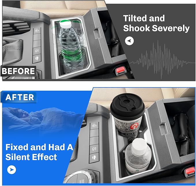 SXCY for 2025 2026 Toyota 4Runner Cup Holder Insert 2025 2026 4Runner Accessories TPE Cup Holder Limiter for 2026 Toyota 4Runner Console Drink Holder Adapter Non-Slip Drink Stopper Drink Stabilizer