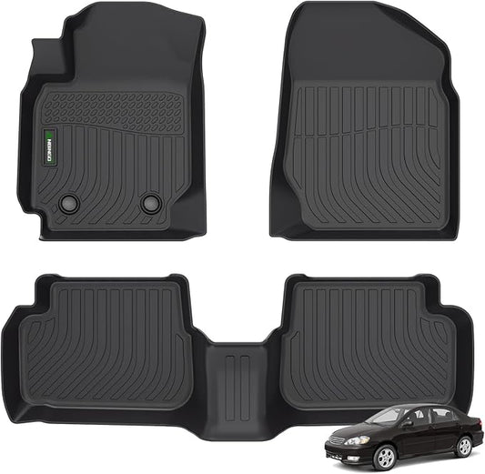 ANBINGO®-Floor Mats for Toyota Corolla 2003 2004 2005 2006 2007 2008 (Not Fit for Front Seats with Heated Vents Underneath), Corolla All Weather Car Mat TPE Floor Liner for Toyota Corolla Accessories