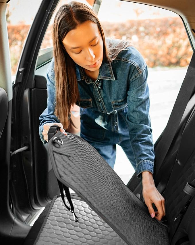 Owleys Premium Leather Car Seat Protector for Child Car Seat Cover from Dirt Scratches (Gray)