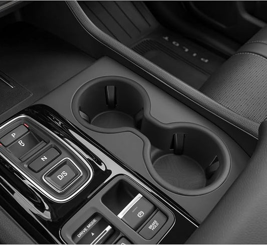 LUWU 2026 Passport Center Console Cup Holder Compatible with 2023 2024 2025 Pilot & 2026 Passport Interior Accessories Center Console Silicone Cup Holder Insert 2025 Pilot Accessories Black