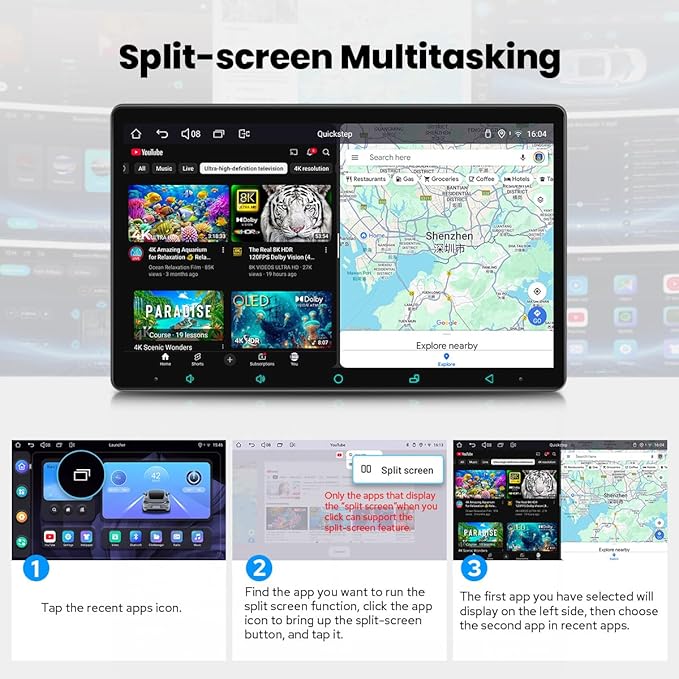 JOYING Car Stereo 10.1 Inch Single Din Touchscreen Radio with CarPlay & Android Auto, Manual Rotated Android 13 Head Unit with AM/FM Radio, Bluetooth 5.0, Mirror Link(JY-UTS10N8-MR)
