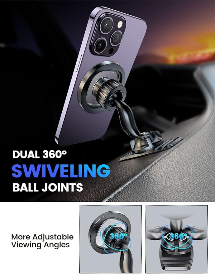 eSamcore Magnetic Phone Holder for Car, iPhone MagSafe Car Mount Strong Phone Magnet for Car Dashboard Cell Phone Holders for Your Car Fits Mag Safe iPhone 16/15/ 14/13 Pro Max Mini