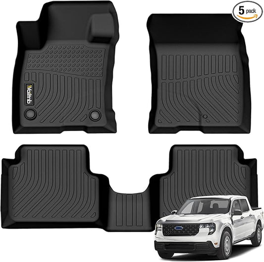 Wailtnb-All Weather Floor Mats for Ford Maverick 2025 2024 2023 2022 (Gasoline Models Only) Liners Custom Fit Ford Maverick 2025 2024 2023 2022 Waterproof Durable Easy to Clean Accessories