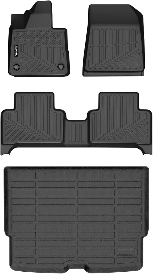 AIPOIL® Floor Mats & Cargo Liner Set for 2024 2025 Charger Daytona All Weather Protection TPE Anti-Slip Automotive Full Set Custom Car Mats Accessories - Black