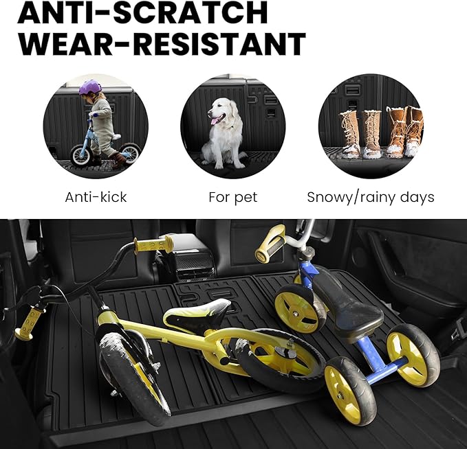 LASFIT Premium Extra Thick Rear Seat Back Covers for Tesla Model Y Juniper 2025/2026 | TPE Custom Fit Waterproof Model Y Accessories Second Row Back Seat Protector Mat Liner