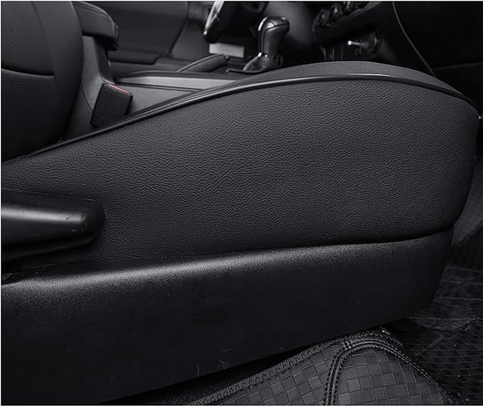 EKR Custom Fit Tacoma Car Seat Covers for Select Toyota Tacoma 2024 2025 2026 Xtra Cab SR -Full Set,Leather(Black)