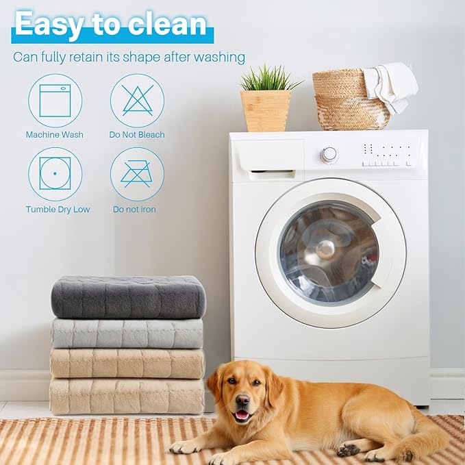 Dog Car Seat Cover for Back Seat, Dog Bed for Car, Fit for Backseat Extenders, Car Seat Protector, Nonslip Soft Durable for Cars Trucks and SUVs (Light Gray and White, 24.8"*54")