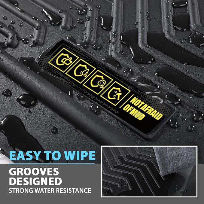 Floor Mats Compatible with Tesla Model Y 2020-2024 5 seat (Not for 7 Seat) TPE 6PCS Cargo Liners All Weather Automotive Liners Accessories