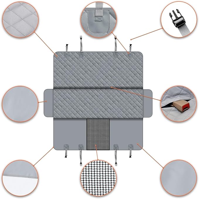 GXT Dog Back Seat Cover Protector for Cars SUV and Trucks with Mesh Window, Scratchproof Nonslip and Waterproof Material