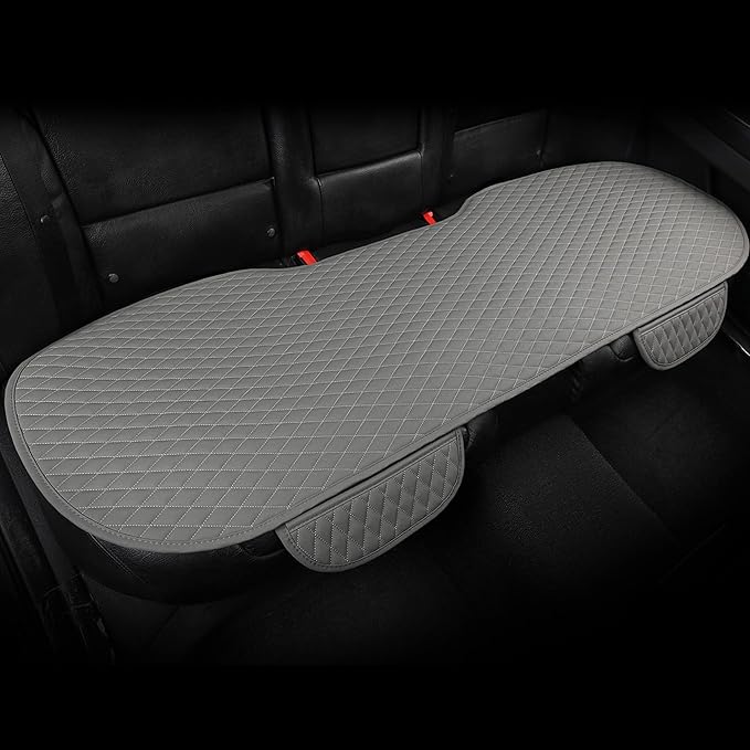 West Llama Pu Leather Car Seat Bottom Covers Protectors Include 1 Rear Bench Seat Cover Universal Fit 90% Vehicles,Gray