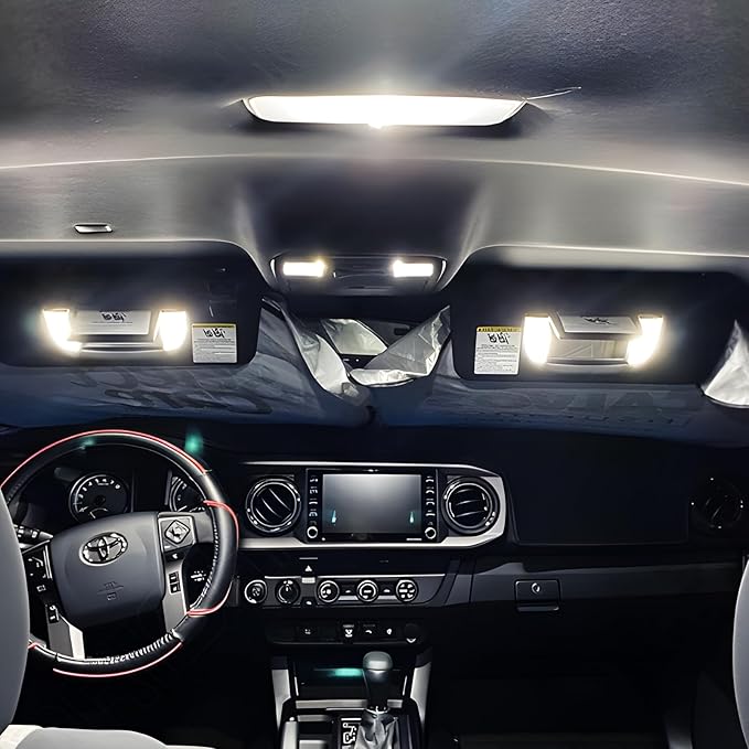 EASY EAGLE Super Bright 6000K White LED Interior Lights Bulbs - for Toyota Tacoma 2016 2017 2018 2019 2020 2021 2022 Accessories - Kit Package Include 9 LED Lights+ Install Tool