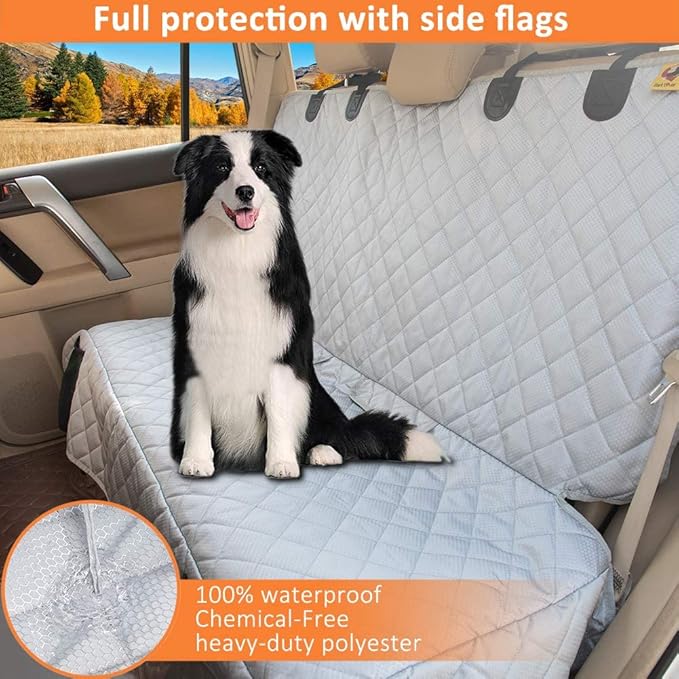 Dog Back Seat Cover Protector, Waterproof Dog Car Seat Covers, Heavy-Duty & Nonslip Backseat Protection for Dogs and Kids, Compatible Pet Car Seat Cover for Cars, Trucks & SUVs