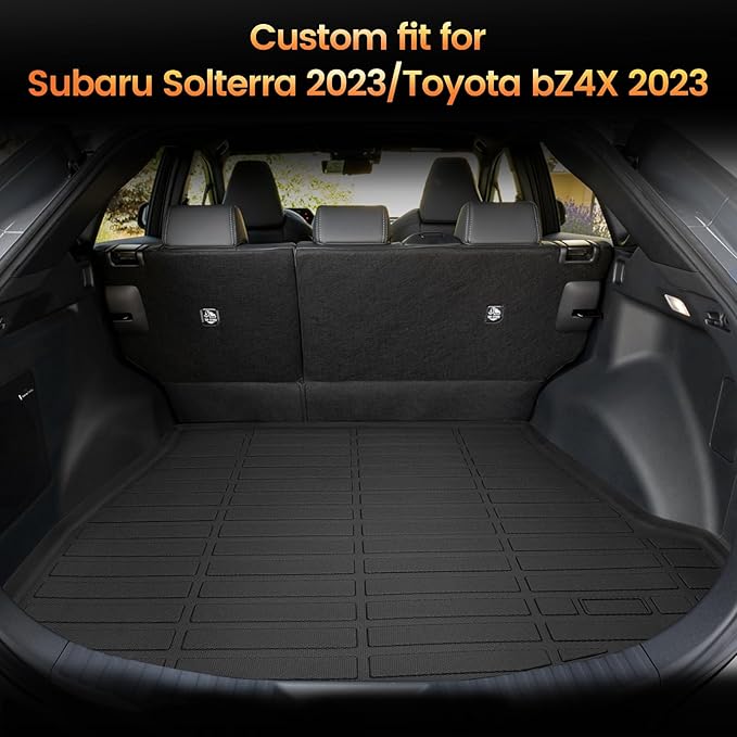 Sze Cargo Liner for Subaru Solterra 2023 2024 2025 2026 / Toyota bZ4X 2023 2024 2025 All Weather Cargo Mat for Subaru Solterra TPE Trunk Mat for Toyota bZ4X Waterproof Stain-Resistant Trunk Liner
